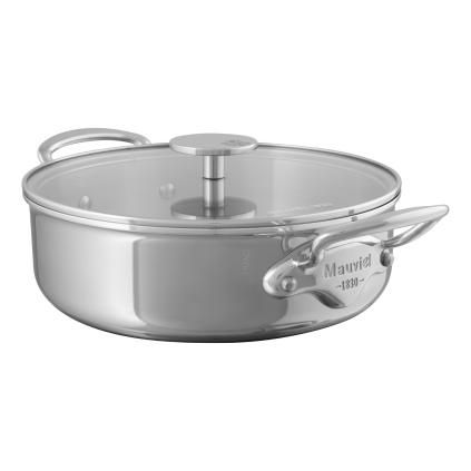 Kastrol 24 cm, s nerezovými uchy a skleněnou poklicí, MAUVIEL