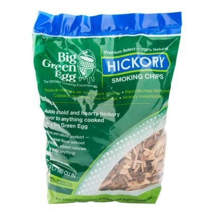 Dřevěné štěpky na uzení 3 l, hickory ořech, Big Green Egg