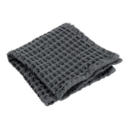 Ručník na ruce CARO 30 x 30 cm, s vaflovým vzorem, šedočerná, Blomus