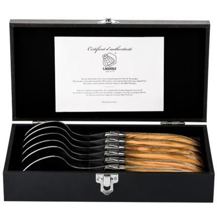 Jídelní lžíce LUXURY, sada 6 ks, olive, Laguiole