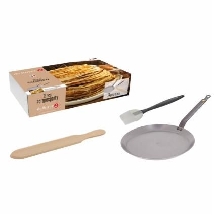 Pánev na palačinky MINERAL B 26 cm, s obracečkou, uhlíková ocel, de Buyer