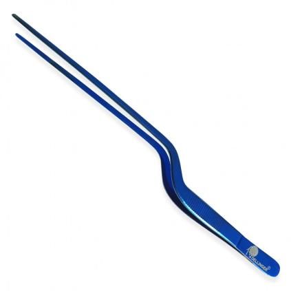 Kuchyňská pinzeta 30 cm, zahnutá, modrá, Dellinger