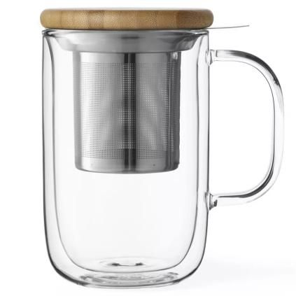 Hrnek na čaj s infuzérem BALANCE 500 ml, dvojstěnný, sklo, Viva Scandinavia