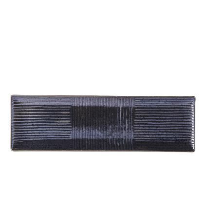 Talíř na sushi a sashimi LINES 33 x 10 cm, černá, MIJ