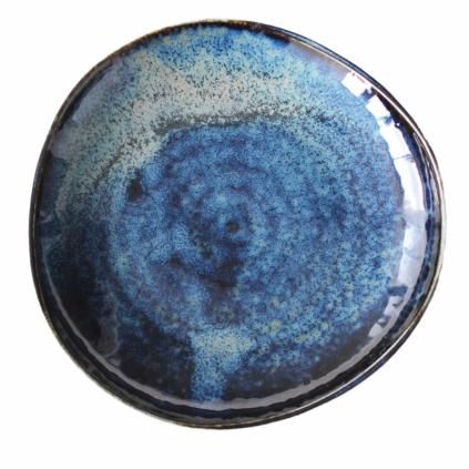 Talíř na tapas INDIGO BLUE 16,5 cm, nepravidelný, MIJ