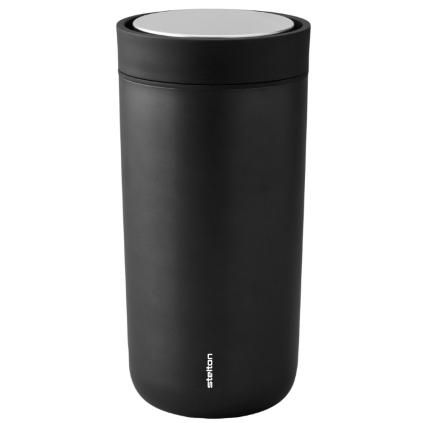 Termohrnek TO GO CLICK 400 ml, lesklá černá, Stelton