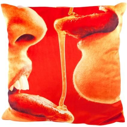 Dekorační polštář TOILETPAPER HONEY 50 x 50 cm, červená, Seletti
