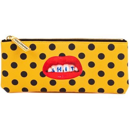 Kosmetická taštička TOILETPAPER SHIT 21 x 9 cm, oranžová, Seletti
