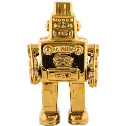 Dekorační figurka MEMORABILIA MY ROBOT 30 cm, zlatá, porcelán, Seletti