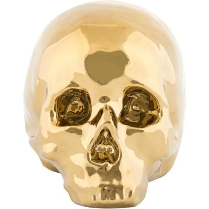Dekorační figurka MEMORABILIA MY SKULL 25 cm, zlatá, porcelán, Seletti