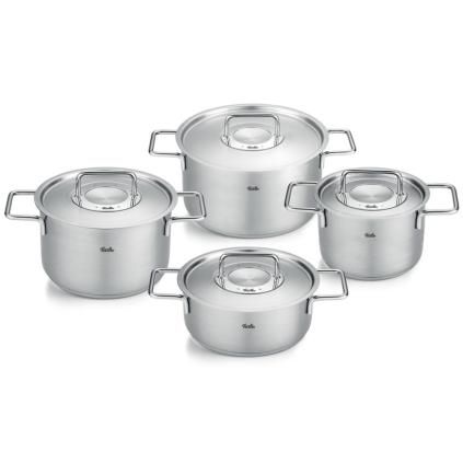 Sada hrnců PURE, sada 4 ks, stříbrná, nerezová ocel, Fissler