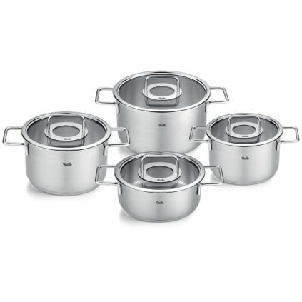 Sada hrnců PURE, sada 4 ks, stříbrná, nerezová ocel, Fissler