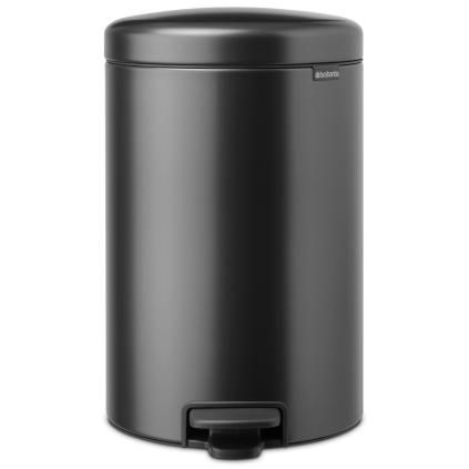 Pedálový odpadkový koš NEWICON 20 l, sebevědomě šedá, ocel, Brabantia