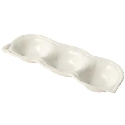 Miska na omáčku TRIPLE POD 3 x 40 ml, bílá, keramika, MIJ
