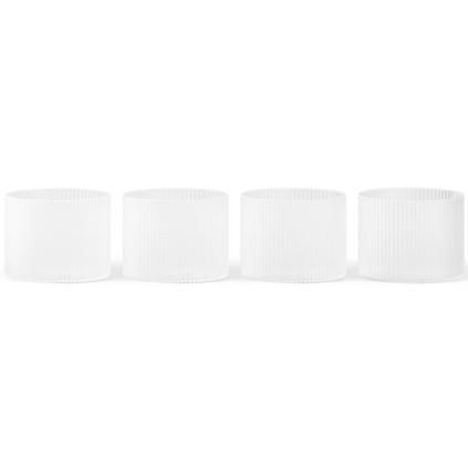 Sklenice na vodu RIPPLE 200 ml, sada 4 ks, bílá, ferm LIVING
