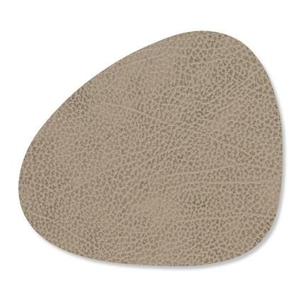 Podtácek CURVE HIPPO 11 x 13 cm, teple šedá, kůže, LIND DNA