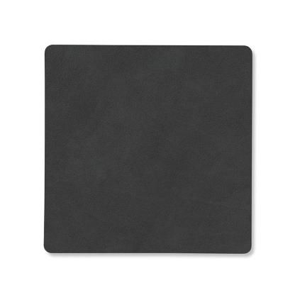 Podtácek SQUARE NUPO 10 x 10 cm, černá, kůže, LIND DNA