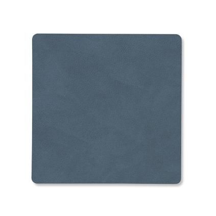 Podtácek SQUARE NUPO 10 x 10 cm, tmavě modrá, kůže, LIND DNA