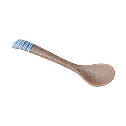 Jídelní lžíce STRIPE 12,5 cm, modrá, keramika, MIJ