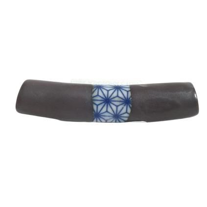 Oblázek na odložení hůlek ASANOHA CYLINDER, černá, keramika, MIJ