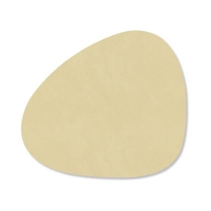 Podtácek CURVE NUPO 11 x 13 cm, citronový sorbet, kůže, LIND DNA