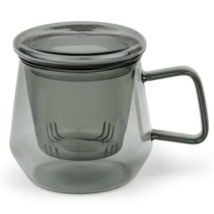 Sklenice na čaj LIVORNO 350 ml, černá, sklo, Bredemeijer