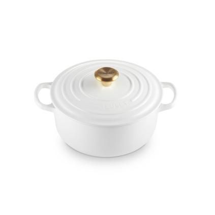 Kastrol SIGNATURE 20 cm, 2,4 l, WHITE, litina, Le Creuset