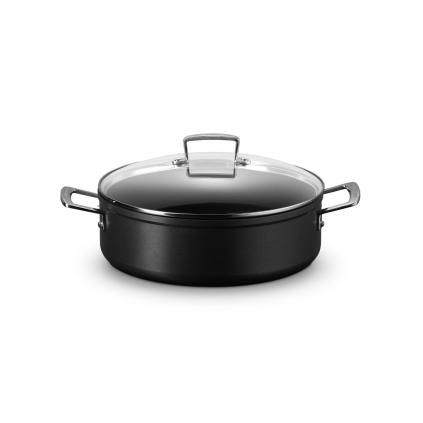 Nízký kastrol TOUGHENED 28 cm, 5,4 l, černá, hliník, Le Creuset