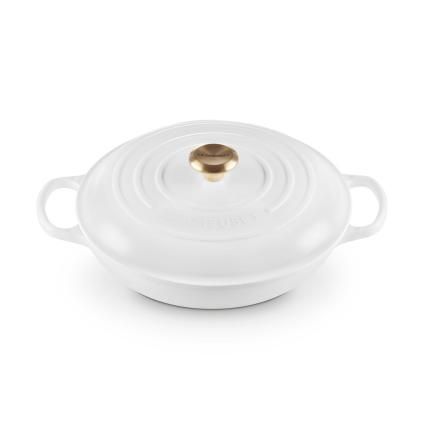 Kastrol SIGNATURE 30 cm, 3,5 l, WHITE, litina, Le Creuset