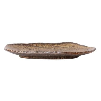 Servírovací talíř TERRA 27 x 17 cm, hnědá, keramika, MIJ