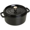 Kulatý hrnec, černá O 26 cm s pařákem Staub