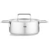 Nízký kastrol PURE 20 cm, stříbrná, nerezová ocel, Fissler