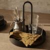Servírovací podnos GRIB 28 cm, černá, železo, ferm LIVING