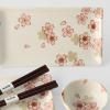 Sada na sushi WHITE & PINK SAKURA, sada 6 ks, bílá, keramika, MIJ