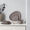 Servírovací mísa CURVE 22 cm, teplá šedá, kamenina, LIND DNA
