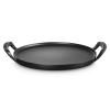 Venkovní pánev na pizzu BBQ 35 cm, černá, litina, Le Creuset