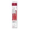 Sada nože a škrabky SWISS CLASSIC, sada 3 ks, červená, plast, Victorinox